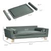 PawHut Dog Couch with Removable Pillows, Foam Pet Sofa, Cat Sofa with Removable Washable Cushion & Water-Resistant Fabric, Gray