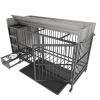Large pet cage with storage rack, drawers with stainless steel food and water basin, made of iron frame and MDF material, sturdy, exquisite