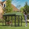 PawHut Outdoor Dog Kennel with Rotating Bowl Holders, Walk-in Pet Playpen with Waterproof Cover, 8' x 4' x 6', Green