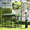 Outdoor Dog Kennel with Rotating Bowl Holders, Pet Playpen with Waterproof Cover, 8' x 4' x 6', Green