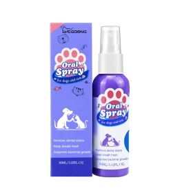 Yegebang Cat And Dog Teeth Cleaning Spray Pet Oral Cleaning Deodorizing Fresh Breath (Option: 4pcs)